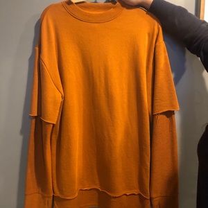 Forever 21 Rust Orange Oversized Men Sweatshirt